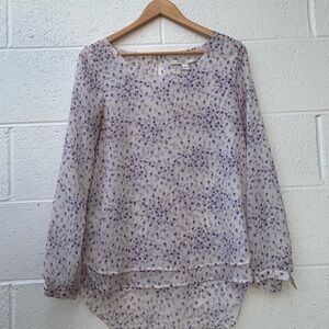 LC Lauren Conrad Lavender Floral Blouse